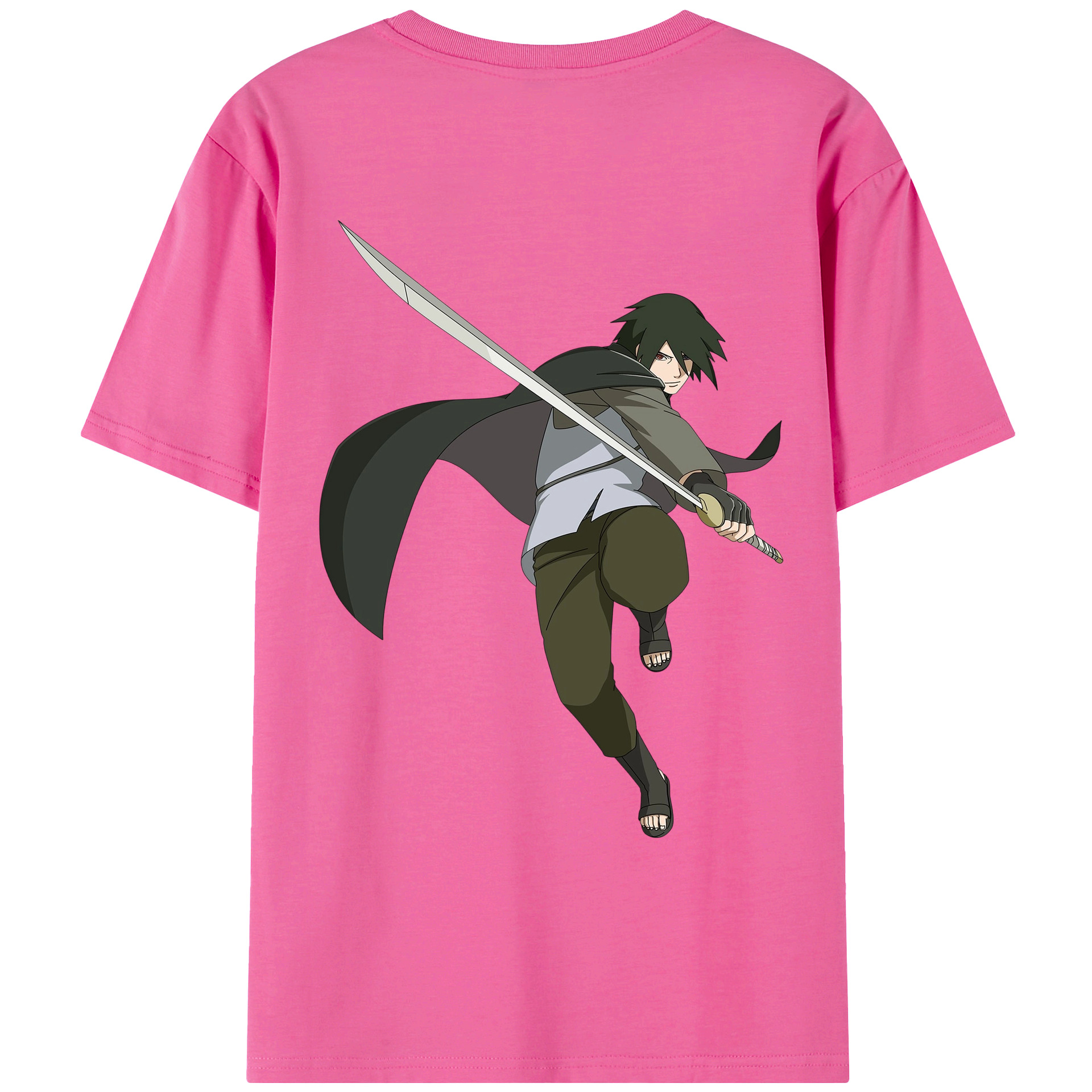（画像用） NARUTO -ナルト- うちは サスケ Uchiha Sasuke レディース半袖Tシャツ(バックプリント)